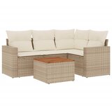  5-dijelni vrtni set sofa s jastucima bež od poliratana | shoptok.hr