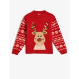 Koton Deer Patterned Christmas Sweater. Crew Neck Sequin Detailed. Soft Texture. Cene