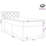  Boxspring krevet s madracem Krem 80 x 200 cm Tkanina - Krem 80 x 200 cm Dizajn s rombovima | shoptok.hr