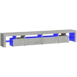 Maison Chic TV omarica - TV stojalo - Televizijska omarica z LED lučkami betonsko siva 260x36,5x40 cm, (21701499) | Shoptok.si