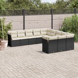  11-dijelni set vrtnih sofa od poliratana s jastucima crni | shoptok.hr