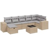 8-dijelni set vrtnih sofa s jastucima bež od poliratana | shoptok.hr