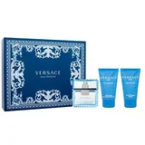 Versace Man Eau Fraiche darilni set toaletna voda 50 ml + gel za prhanje 50 ml + balzam po britju 50 ml za moške