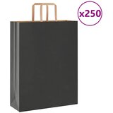  Papirnate vrećice 250 kom s ručkama crne 32x12x42 cm | shoptok.hr