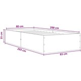  Okvir kreveta za pod Hrast artisan 80 x 200 cm - Hrast artisan 35 cm 80 x 200 cm | shoptok.hr