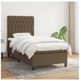  Box spring postelja z vzmetnico temno rjav 90x190 cm blago | Shoptok.si