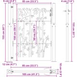 vidaXL Vrtna vrata Drugo Črna 105 x 150 cm Jeklo s prašnim premazom | Shoptok.si
