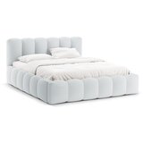 Micadoni Svijetlo sivi tapecirani bračni krevet s prostorom za odlaganje s podnicom 180x200 cm Lupine – | shoptok.hr