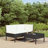 Maison Chic Seti vrtnega pohištva - Vrtna garnitura - Vrtni pohištvo set z blazinami 3-delna poli ratan črna, (21797511) | Shoptok.si
