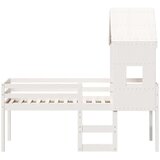 vidaXL Visoka postelja s streho bela 80x200 cm trdna borovina, (21243154) | Shoptok.si