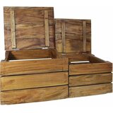 Dvodijelni set sanduka za pohranu od masivnog drva mahagonija | shoptok.hr