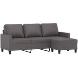  Trosjed s tabureom sivi 180 cm od umjetne kože | shoptok.hr