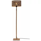 Good&Mojo Črna/naravna stoječa svetilka z bambusovim senčnikom (višina 128 cm) Java –