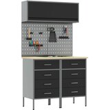  Set radnih ormarića s ladicama s policom s pohranom 5 pcs Crna | shoptok.hr