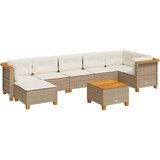 Maison Chic Seti vrtnega pohištva - Vrtna garnitura - Vrtni pohištvo set 8-delna z blazinami bež poli ratan, (21799107) | Shoptok.si