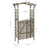  Pergola s vratima 116 x 40 x 204 cm siva od masivne jelovine | shoptok.hr