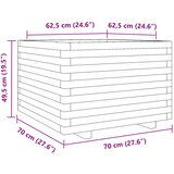  Vrtna sadilica bijela 70x70x49,5 cm od masivne borovine | shoptok.hr