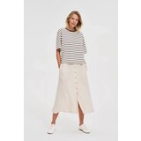 Marisse Brown Striped Oversize T-Shirt | shoptok.hr