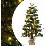Mini božićno drvce 45 cm 25 LED lampica Topla bijela PVC i PE - Zelena 45 cm s LED svjetlima | shoptok.hr