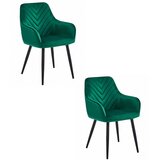 Brandless Stol NANA - temno zelen žamet / črne noge x 2, (22057696) | Shoptok.si