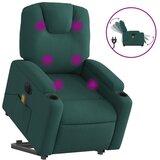  The Living Store Električni masažni naslanjač s funkcijo vstajanja temno zelen - Električni Masažni Naslanjač S Funkcijo Vstajanja, (21501852) | Shoptok.si