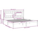  Posteljni okvir črn iz trdne borovine 200x200 cm, (20648346) | Shoptok.si