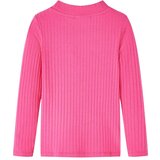  Dječja majica dugih rukava rebrasto pletena jarkoružičasta 128 | shoptok.hr