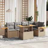  6-dijelni set vrtnih sofa s jastucima bež od poliratana | shoptok.hr