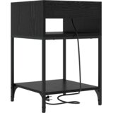 vidaXL Nočne omarice 2 pcs Črni hrast 40 x 40 x 61 cm Konstruiran les | Shoptok.si