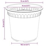 vidaXL Saksije za biljke 6 pcs Crvena cigla Ø 15 x 12 cm Plastika - Crvena cigla Ø 15 x 12 cm 6 | shoptok.hr