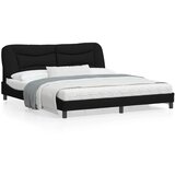 vidaXL Okvir za krevet s uzglavljem crni 180 x 200 cm od tkanine | shoptok.hr