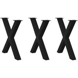 vidaXL noge za jedilno mizo x-oblika 3 kosi črna 70x(72-73) cm jeklo Cene