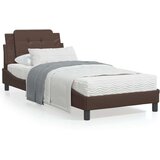  Okvir kreveta s LED svjetlima smeđi 90 x 200 cm od umjetne kože | shoptok.hr