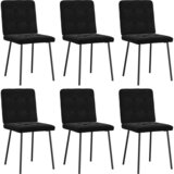  Blagovaonske stolice 6 kom crne baršunaste | shoptok.hr