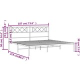 Metalni okvir za krevet s uzglavljem crni 183x213 cm | shoptok.hr