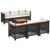  7-dijelni set vrtnih sofa od poliratana s jastucima crni Crna 55 x 55 x 36 cm | Shoptok.si