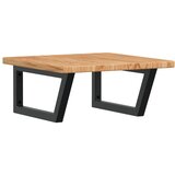  Zidna polica za umivaonik od čelika i masivne hrastovine Smeđa 50 x 50 x 2.5 cm | shoptok.hr