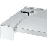 Pregrada za tuš s policom krom 115x195 cm staklo ESG i aluminij | shoptok.hr