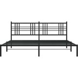 Metalni okvir za krevet s uzglavljem crni 200x200 cm | shoptok.hr