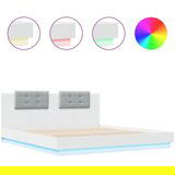  The Living Store Posteljni okvir z vzglavjem in LED lučkami bel 180x200 cm - Posteljni Okvir, (21450418) | Shoptok.si