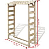  Spremište za drva za ogrjev 150x44x176 cm impregnirana borovina | shoptok.hr