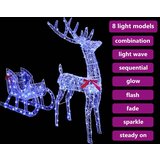 vidaXL Reindeer vuče saonice Plava 120 cm 55 cm Akril | shoptok.hr
