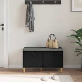  Klupa za hodnik s jastukom s vratima Crni Hrast 80 x 38 x 46 cm | shoptok.hr