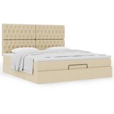 vidaXL otomanski krevet s madracem krem 160x200 cm od tkanine | shoptok.hr