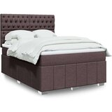 vidaXL Krevet s oprugama i madracem tamnosmeđi 160x200 cm tkanina | shoptok.hr