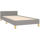  Posteljni okvir z vzglavjem svetlo siv 90x190 cm blago, (20788089) | Shoptok.si