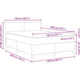  Box Spring Postelja z Vzmetnico & LED Lučko Zeleno Sivo 140x200 cm Pleteni Material, (22116214) | Shoptok.si