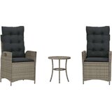  3-dijelni bistro set od poliratana s jastucima sivi - siva i tamnosiva 1 | shoptok.hr