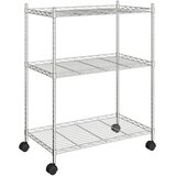  3-nadstropni regal s kolesi 60x35x81 cm krom 150 kg | Shoptok.si