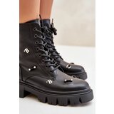 Boto Women's Worker Boots With Decorations Eco Leather Black Cadenilla | shoptok.hr